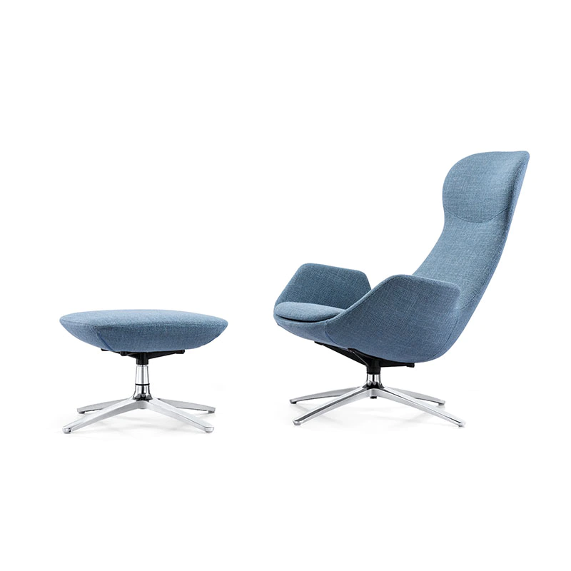 product-F1703 + T1703 French Modern Metal Base Swivel Leisure Lounge Upholstered Chair-Furicco-img-1