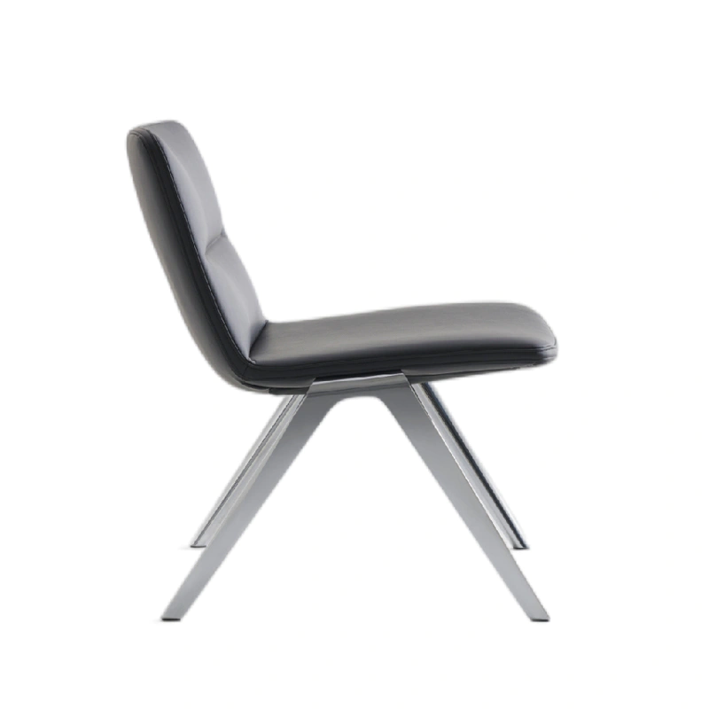 product-Modern design high-end wide-seat armless leather living room chair with 4 metal legs F2016-F-1