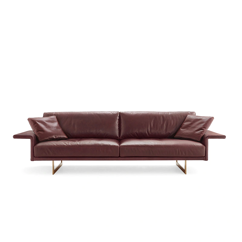 product-Office furniture factory handmade 2 seaters sofa set genuine leather upholstered settee sofa-1