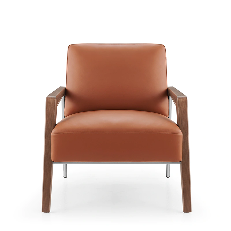 product-Wholesale made antique stainless steel home office furniture armchair art deco leather and -1