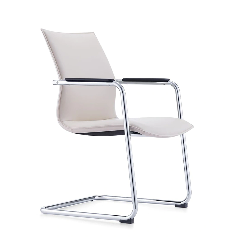 product-Furicco Foshan Factory Low Price Fancy Beige Work Fixed Office Chair Without Wheels C2413-Fu-1