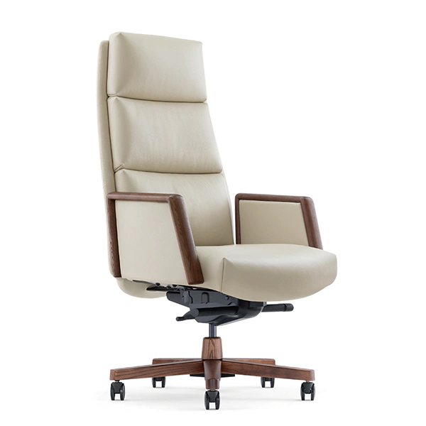 product-China Foshan Office Furniture Modern Style Executive Chairs Itallian Leather Wood Office Cha-1