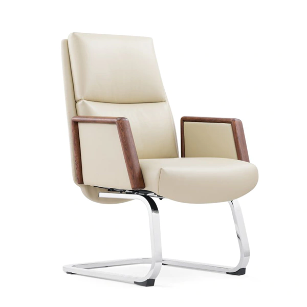 product-Furicco-China Manufacturer Newest Nordic Style Pu Leather Nice Office Chairs Without Wheels 