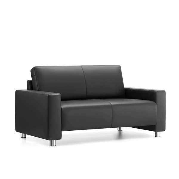 product-Foshan Black Luxury Single Sofa For Office 1 Seater Faux Leather Contemporary Modern Leather-1